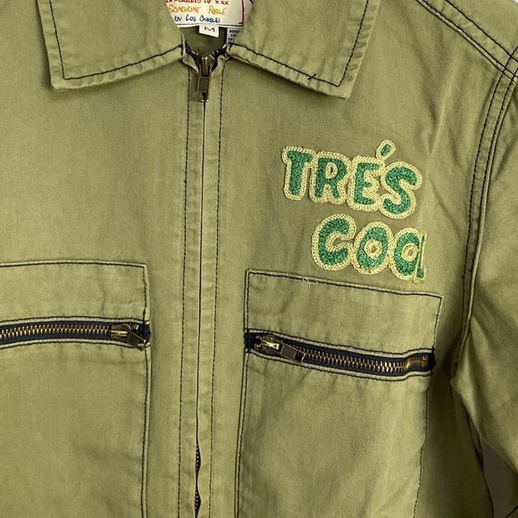 Sandrine Rose x Free People  Natural Khaki Tres Cool Front Zipper Jumpsuit Sz M - Picture 6 of 13